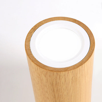 Nowoczesna Drewniana Lampa Sufitowa LED – Drewno Gumowe i Akryl, 3 Rozmiary