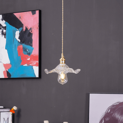 Elegancka Szklana Lampa Wisząca w Kształcie Kwiatu Hibiskusa ze Stylowym Designem