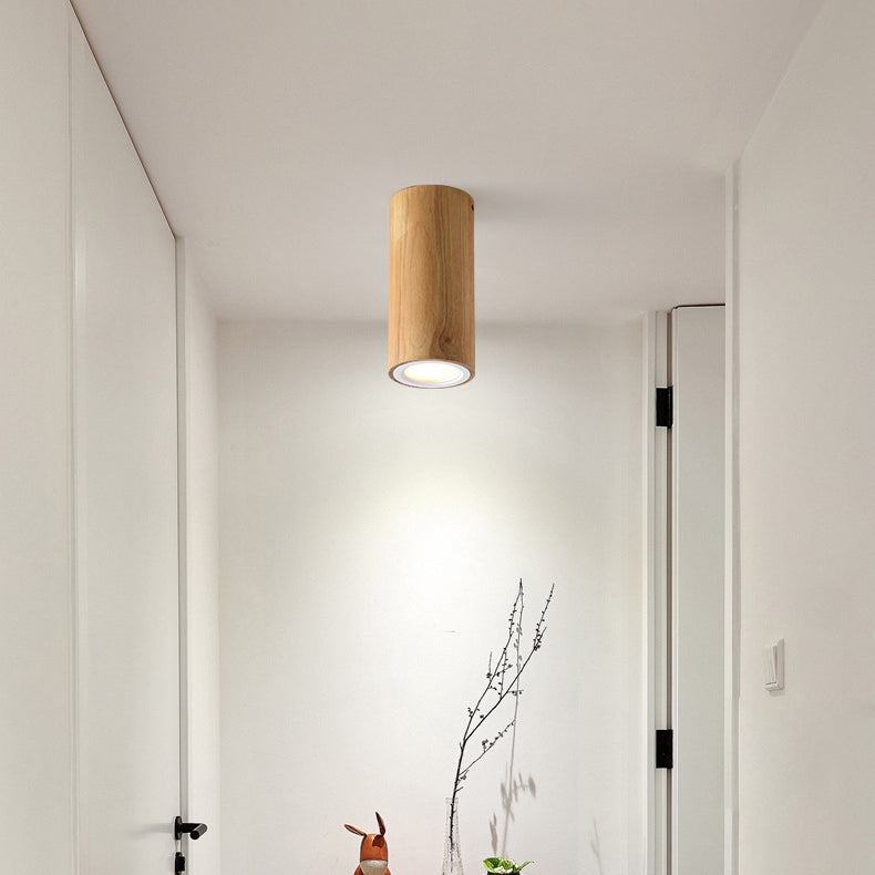 Nowoczesna Drewniana Lampa Sufitowa LED – Drewno Gumowe i Akryl, 3 Rozmiary