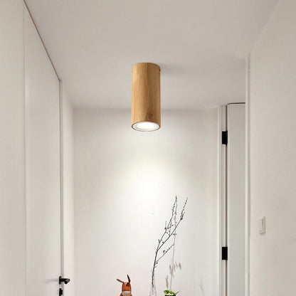 Nowoczesna Drewniana Lampa Sufitowa LED – Drewno Gumowe i Akryl, 3 Rozmiary