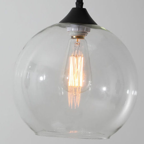 Modern Glass Hanging Lamp in Various Colors with Spherical Design