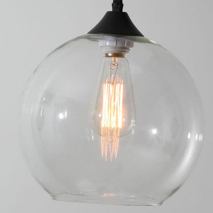 Modern Glass Hanging Lamp in Various Colors with Spherical Design