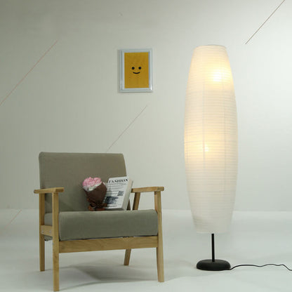 Nowoczesna lampa podłogowa Japandi z papierowym kloszem