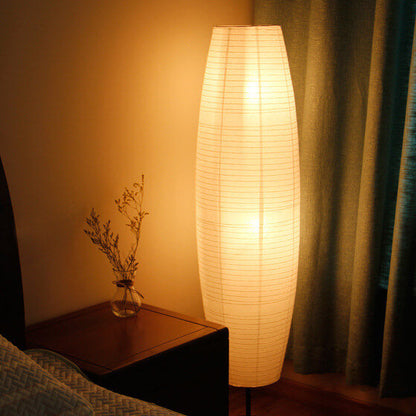 Nowoczesna lampa podłogowa Japandi z papierowym kloszem
