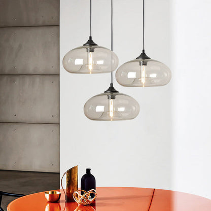 Industrial Glass Hanging Lamp – Ø28 cm, Multiple Colors, E26 Socket