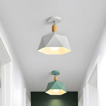 Läila – Skandynawska Lampa Sufitowa z Geometrycznym Designem i Drewnianym Akcentem