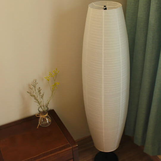 Nowoczesna lampa podłogowa Japandi z papierowym kloszem