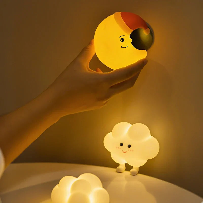 Urocze Lampki Nocne dla Dzieci – Gwiazda, Księżyc i Chmurka