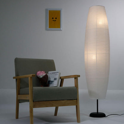 Nowoczesna lampa podłogowa Japandi z papierowym kloszem