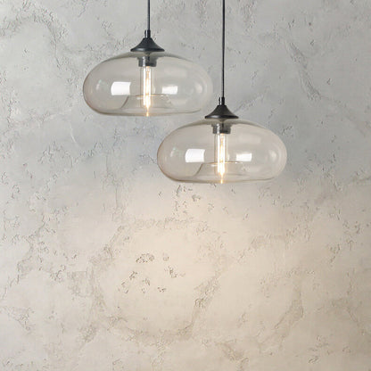 Industrial Glass Hanging Lamp – Ø28 cm, Multiple Colors, E26 Socket