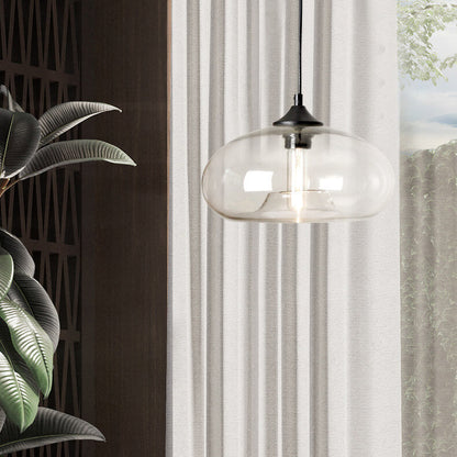 Industrial Glass Hanging Lamp – Ø28 cm, Multiple Colors, E26 Socket