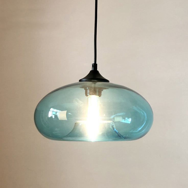 Industrial Glass Hanging Lamp – Ø28 cm, Multiple Colors, E26 Socket
