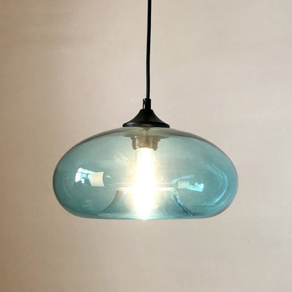 Industrial Glass Hanging Lamp – Ø28 cm, Multiple Colors, E26 Socket