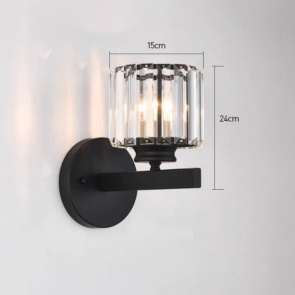 Luca – Lampa Ścienna ze Szklanym Kloszem i Matową Czarną Podstawą