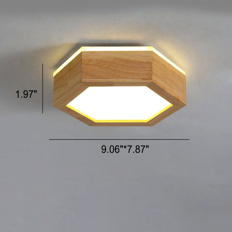 Nowoczesna drewniana lampa sufitowa Japandi LED – 1/2/3 reflektory