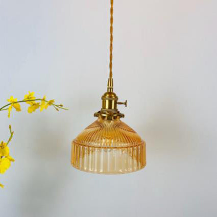 Przemysłowa Lampa Wisząca z Szkła i Metalu