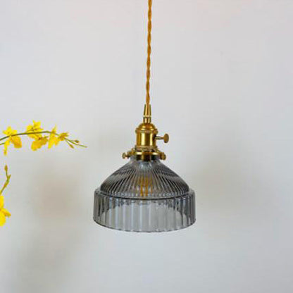 Przemysłowa Lampa Wisząca z Szkła i Metalu