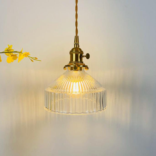Industrial Glass and Metal Hanging Lamp