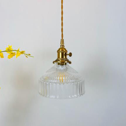 Przemysłowa Lampa Wisząca z Szkła i Metalu