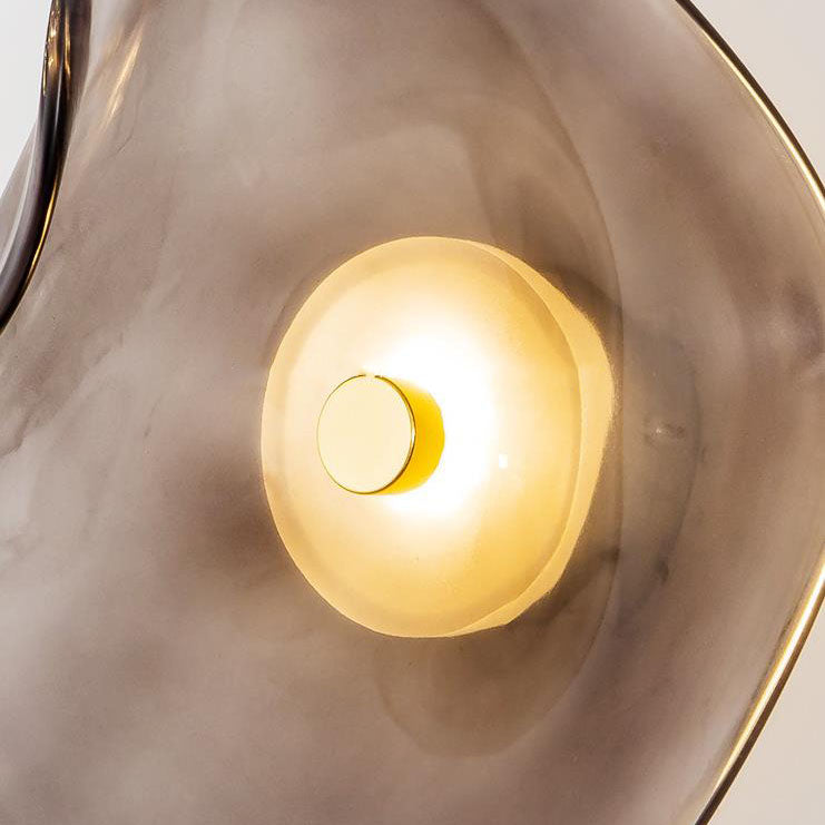 Nowoczesna Lampa Ścienna LED – Szkło i Żelazo w Szarym, Niebieskim lub Bursztynowym Kolorze