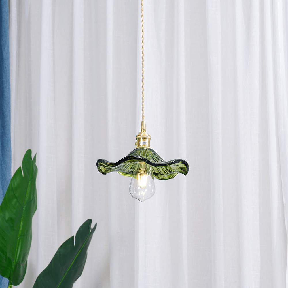 Elegancka Szklana Lampa Wisząca w Kształcie Kwiatu Hibiskusa ze Stylowym Designem