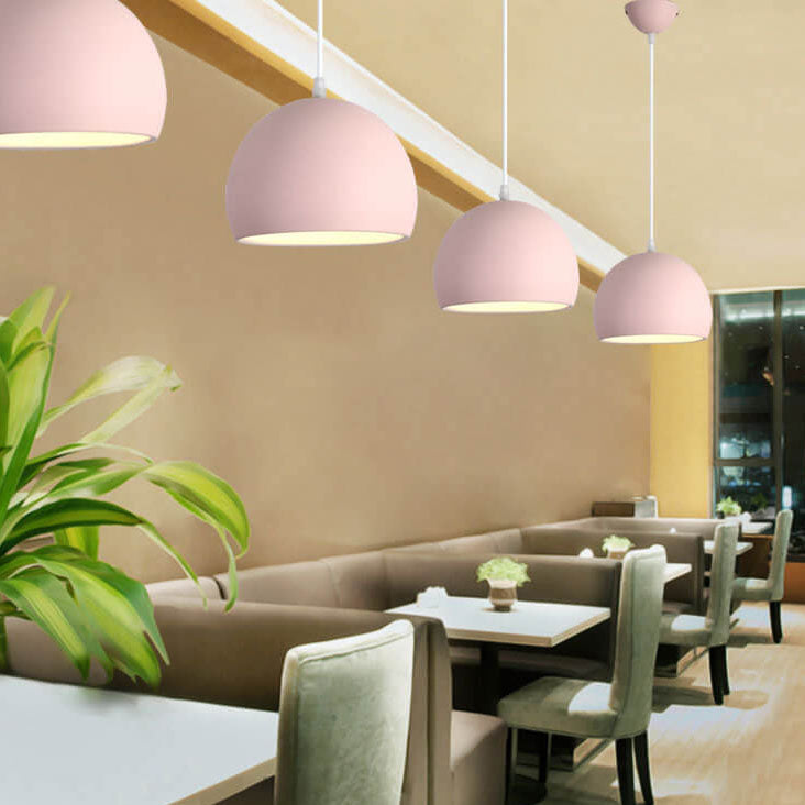 Nowoczesna Lampa Wisząca z Aluminium – Czarny, Biały, Żółty, Niebieski, Różowy, Czerwony, Zielony, Szary – E26