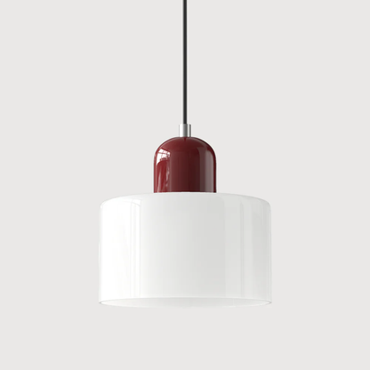 Stylish Retro Pendant Lamp with Orange Glass Shade and Green Top