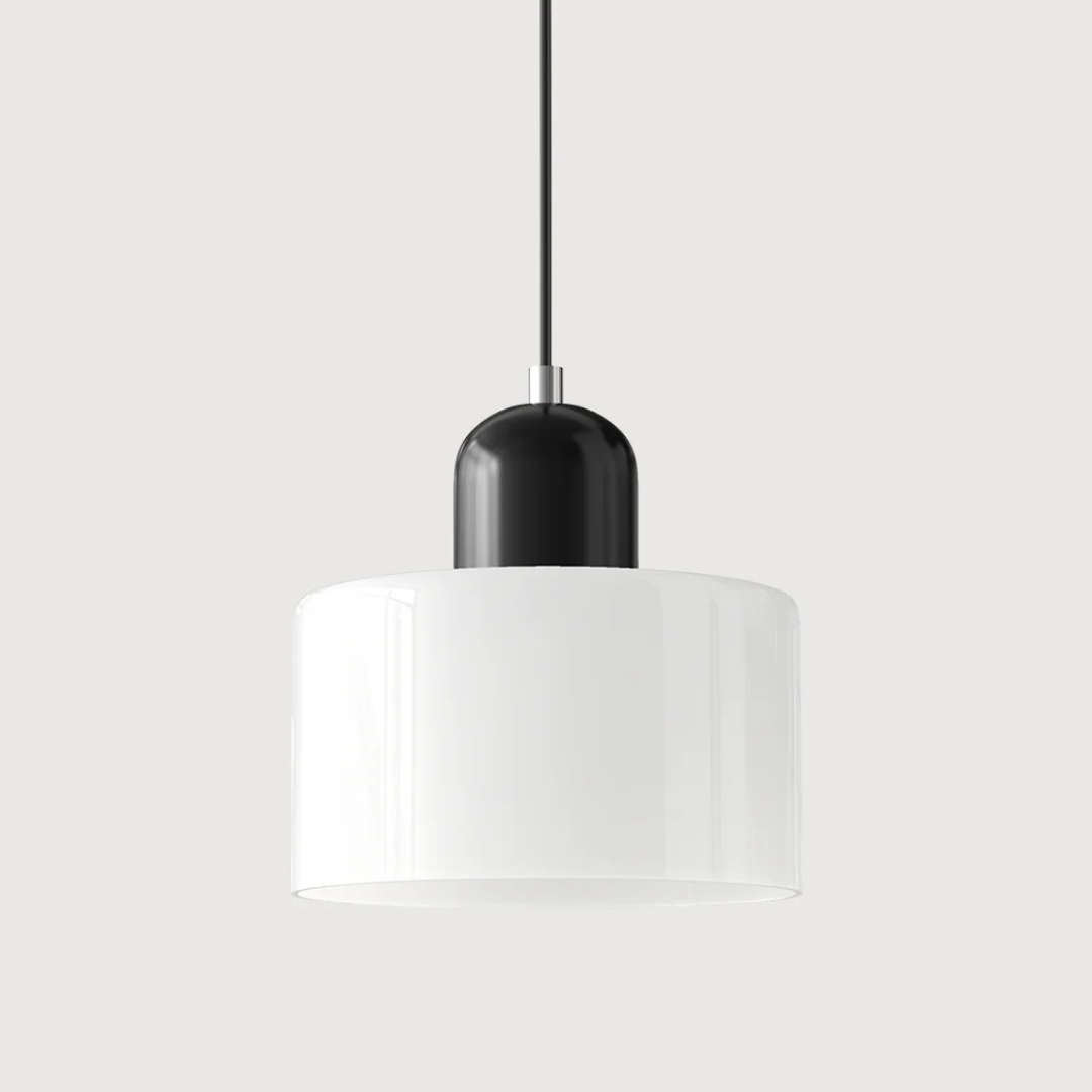 Stylish Retro Pendant Lamp with Orange Glass Shade and Green Top