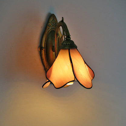 Designer glass and iron wall lamp - many colours