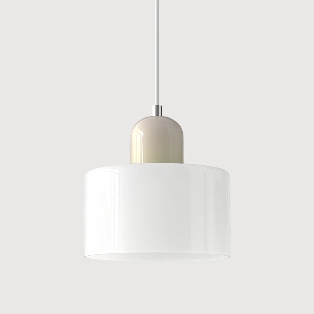 Stylish Retro Pendant Lamp with Orange Glass Shade and Green Top