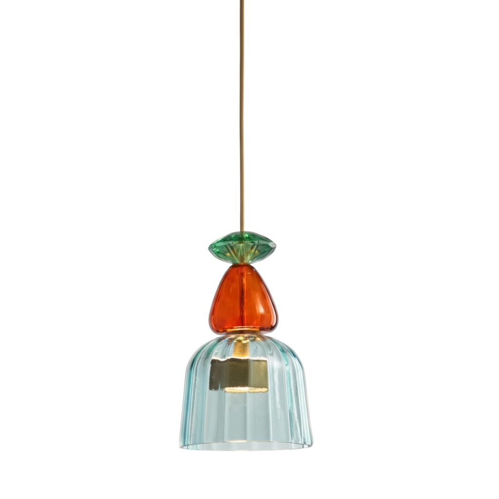 Macaron – Kolorowa szklana lampa wisząca w nowoczesnym stylu – Zabawy design