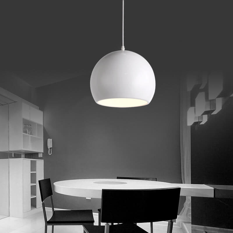 Nowoczesna Lampa Wisząca z Aluminium – Czarny, Biały, Żółty, Niebieski, Różowy, Czerwony, Zielony, Szary – E26