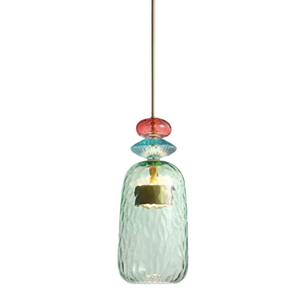 Macaron – Kolorowa szklana lampa wisząca w nowoczesnym stylu – Zabawy design