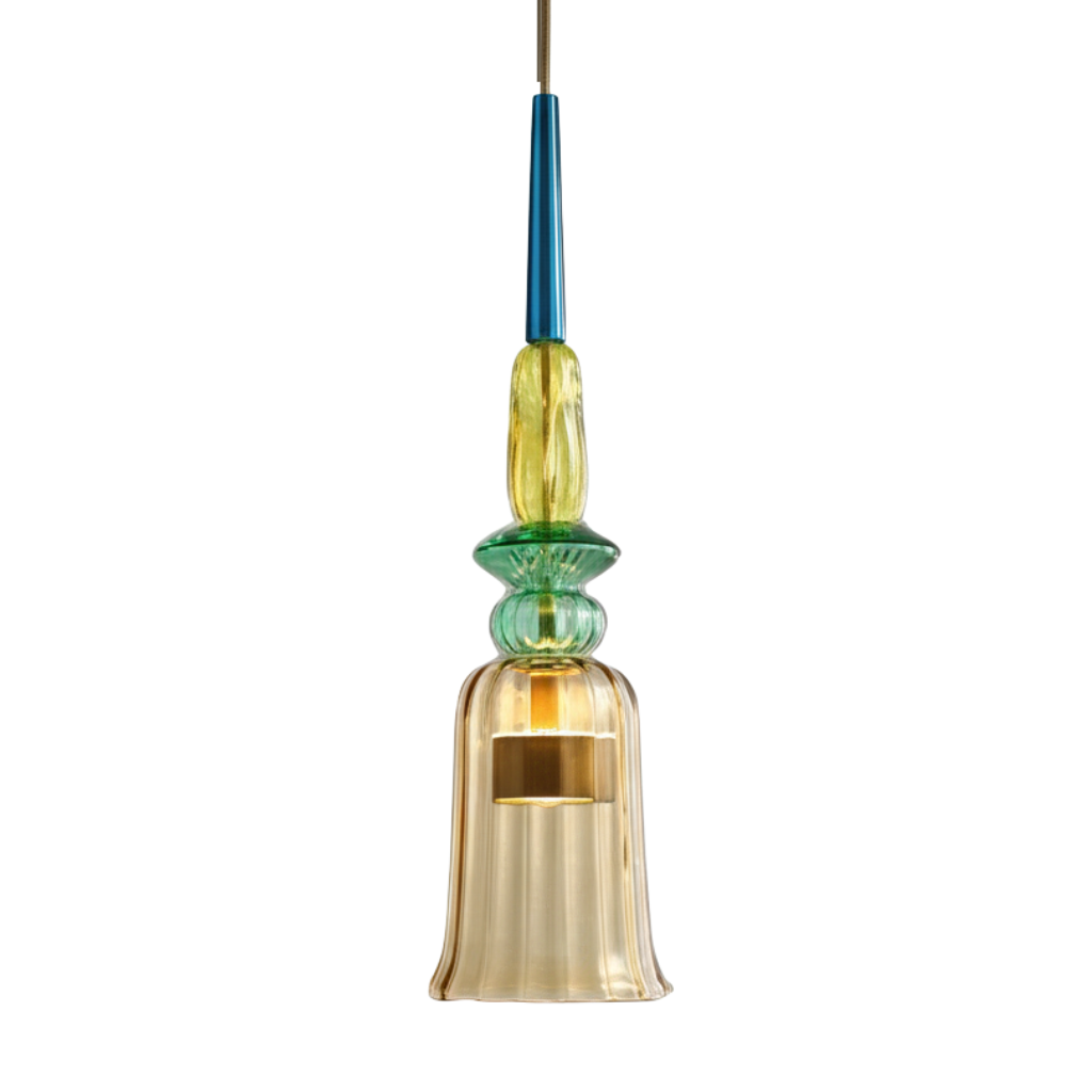 Macaron – Kolorowa szklana lampa wisząca w nowoczesnym stylu – Zabawy design