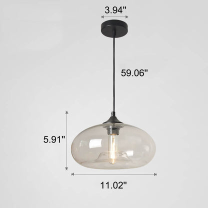 Industrial Glass Hanging Lamp – Ø28 cm, Multiple Colors, E26 Socket