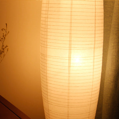 Nowoczesna lampa podłogowa Japandi z papierowym kloszem