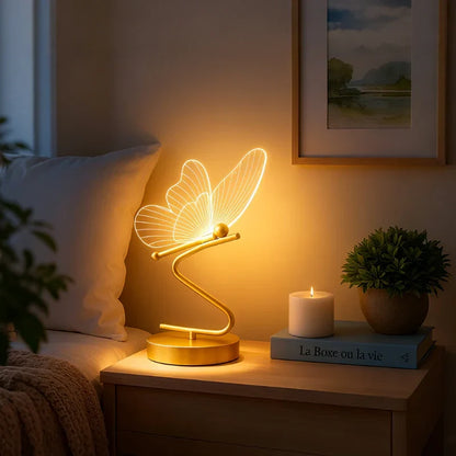 Stylowa Bezprzewodowa Lampa Stołowa – Motylkowy Design z 3 Kolorami Światła