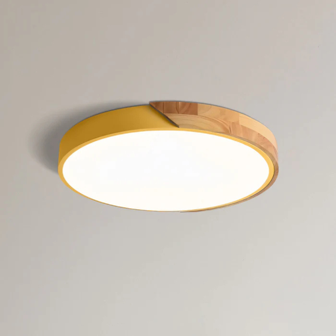 Lampa Sufitowa LED w Skandynawskim Stylu z Drewna i Akrylu