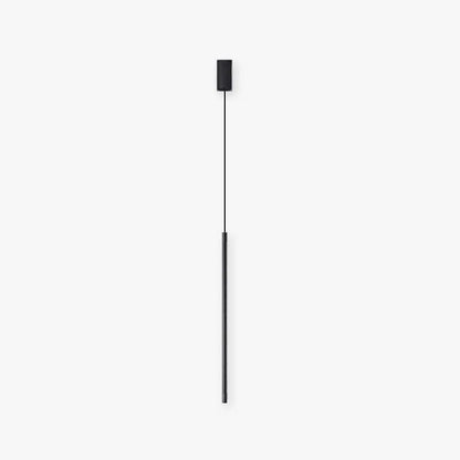 Minimalistyczna Czarna Lampa Wisząca Liniowa z Nowoczesnym Metalowym Designem i Oświetleniem LED