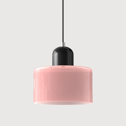 Stylish Retro Pendant Lamp with Orange Glass Shade and Green Top