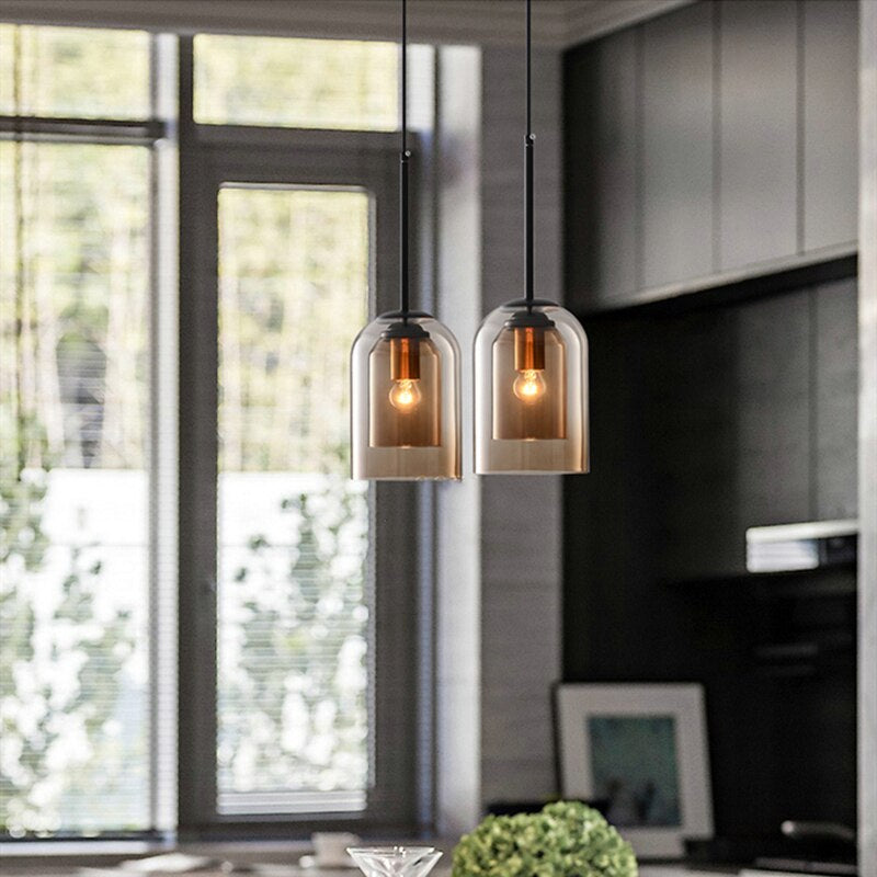 Nöro – Stylowa Skandynawska Szklana Lampa Wisząca do Kuchni i Salonu