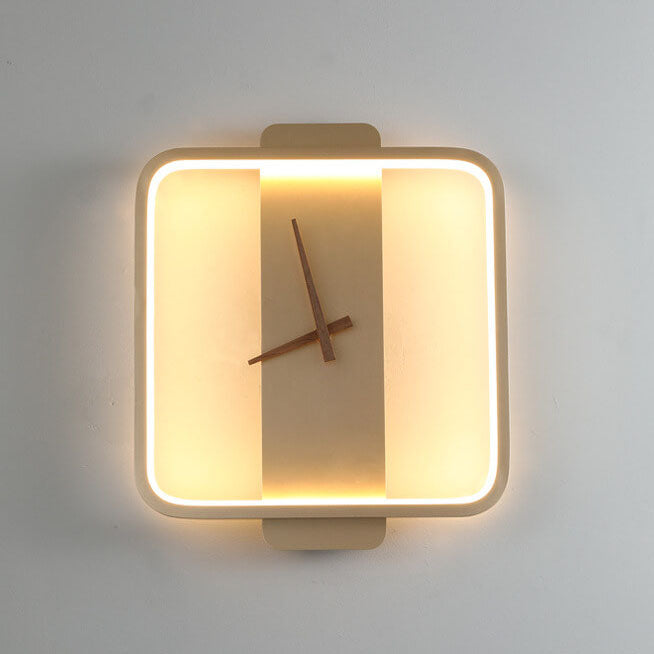 Nowoczesna Lampa Ścienna z Motywem Zegara – Akryl i Metal – Złoty/Czarny – LED 18W