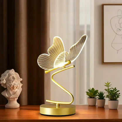 Stylowa Bezprzewodowa Lampa Stołowa – Motylkowy Design z 3 Kolorami Światła