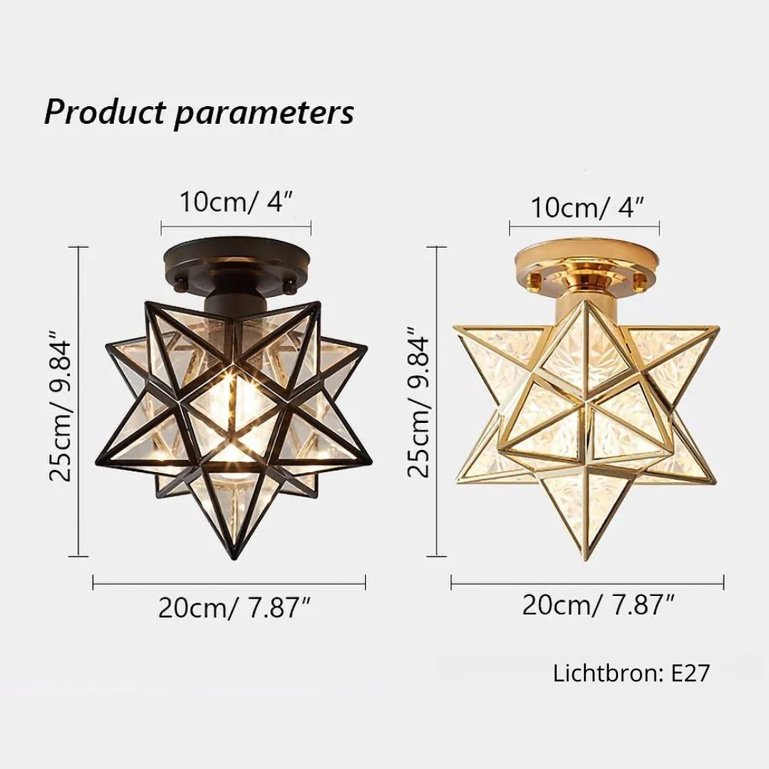 Ovo – Elegancka lampa sufitowa w kształcie gwiazdy