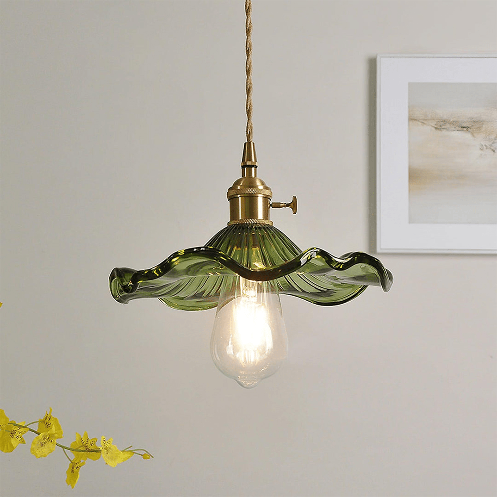 Elegancka Szklana Lampa Wisząca w Kształcie Kwiatu Hibiskusa ze Stylowym Designem