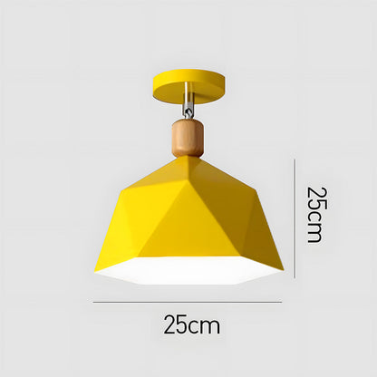 Läila – Skandynawska Lampa Sufitowa z Geometrycznym Designem i Drewnianym Akcentem