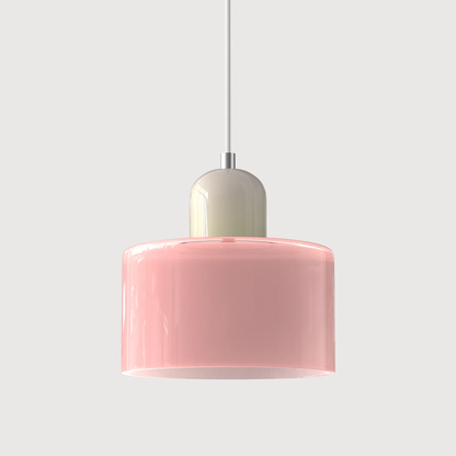 Stylish Retro Pendant Lamp with Orange Glass Shade and Green Top