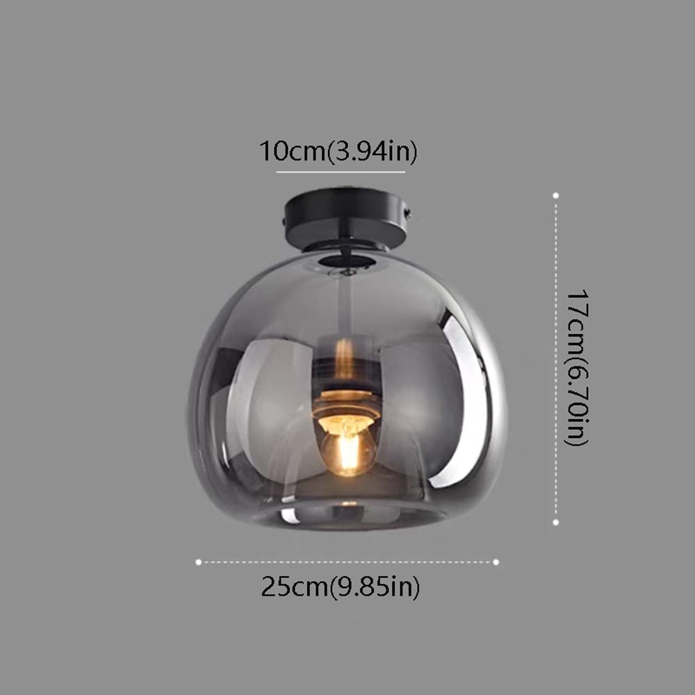 Stylowa Retro Miedziana Szklana Lampa Sufitowa
