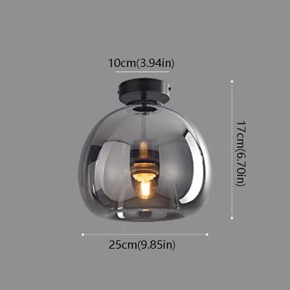 Stylowa Retro Miedziana Szklana Lampa Sufitowa