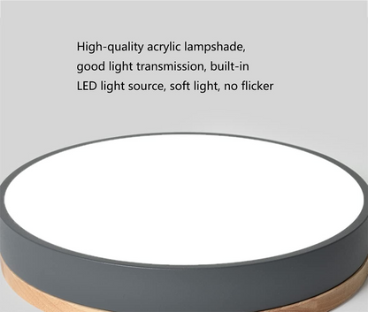 Tröde – Drewniana Lampa Sufitowa LED o Okrągłym Kształcie w Skandynawskim Stylu – Elegancki Minimalizm i Ciepłe Światło